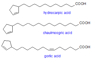 Formulae of cyclopentenyl fatty acids
